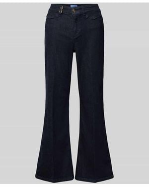 Cambio Regular Fit Bootcut Jeans aus Baumwoll-Mix Modell 'FABIENNE' - Blau