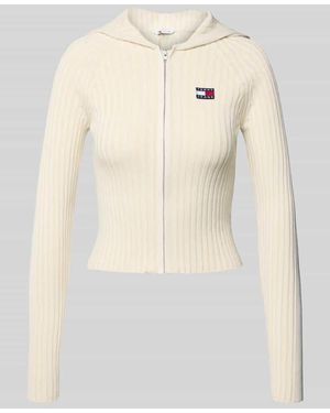Tommy Hilfiger Slim Fit Strickjacke mit Raglanärmeln - Natur
