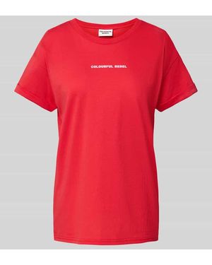 Colourful Rebel T-Shirt mit Label-Print - Rot