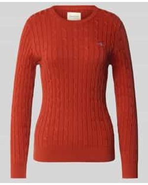 GANT Gebreide Pullover Met Ribboorden - Rood