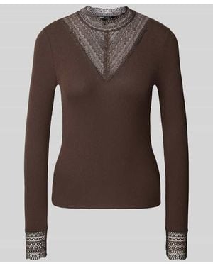 ONLY Slim Fit Langarmshirt aus Viskose-Mix Modell 'TILDE' - Braun