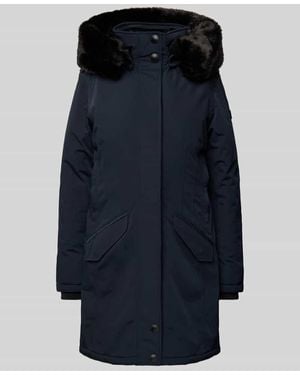 Wellensteyn Regular Fit Funktionsjacke Mit Kapuze Und Kunstfellbesatz Modell 'Domino' - Blau
