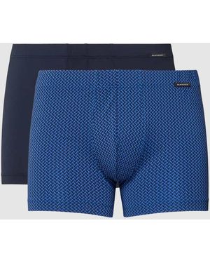 Schiesser Trunks Mit Label-Detail Im 2Er-Pack - Blau