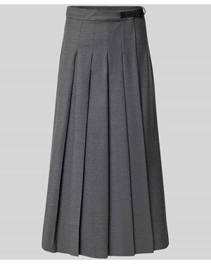 Weekend by Maxmara Ausgestellter Wickelrock aus Schurwoll-Mix Modell 'FASTOSO' - Grau