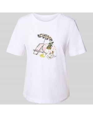 Marc Cain T-Shirt mit Motiv-Print - Weiß