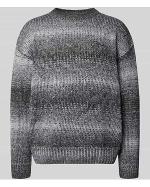 PEGADOR Oversized Strickpullover mit gerippten Abschlüssen - Grau