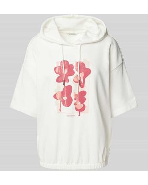 Tom Tailor Relaxed Fit Hoodie Hoodie aus Baumwoll-Mix - Weiß