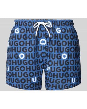 HUGO Badehose mit elastischem Bund Modell 'TORTUGA' - Blau