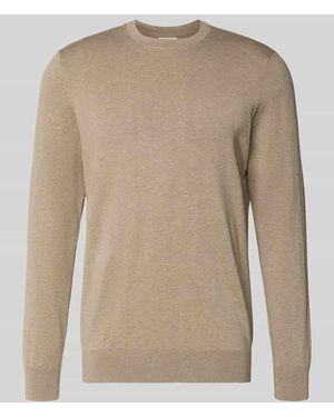 Profuomo Regular Fit Strickpullover mit Seide-Anteil - Natur