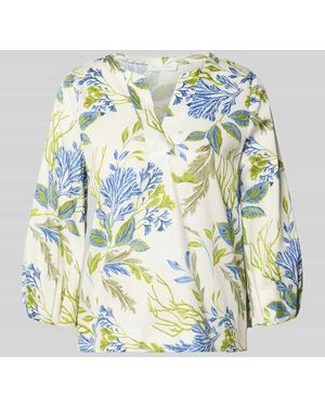 Eterna Bluse mit 3/4-Arm und Tunikakragen - Grau