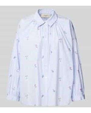 Weekend by Maxmara Relaxed Fit Blouse Met Extra Brede Schouders - Blauw