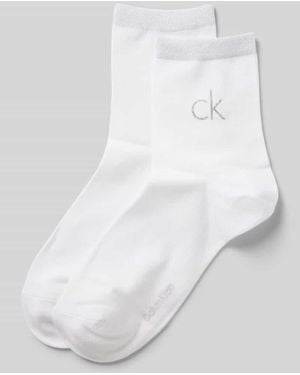 Calvin Klein Socken mit Label-Print im 2er-Pack - Weiß