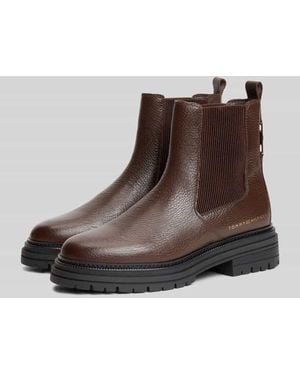 Tommy Hilfiger Chelsea-Boots aus Leder - Braun