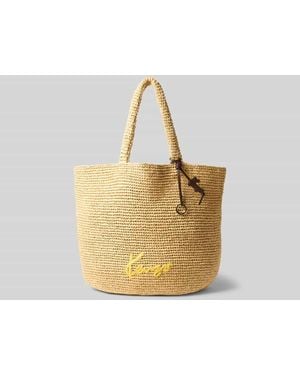 KENZO Shopper in Flecht-Optik - Mettallic