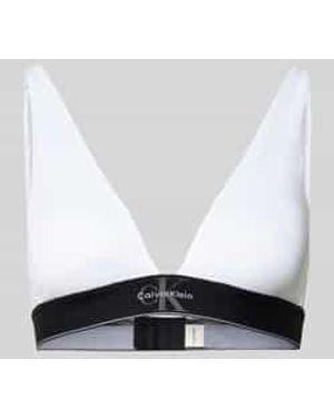 Calvin Klein Slim Fit Bh Met Logo-Stitching - Wit