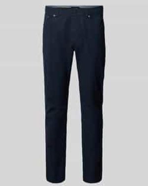 Christian Berg Men Slim Fit Stoffen Broek Met Biologisch Katoen En 5-pocketmodel - Blauw
