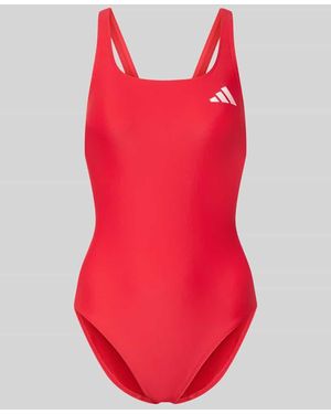 adidas Slim Fit Sportbadeanzug mit Logo-Print - Rot