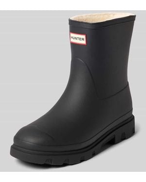 HUNTER Stiefel mit Logo-Detail - Schwarz