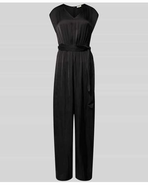 S.oliver Regular Fit Jumpsuit mit Taillengürtel zum Binden - Schwarz