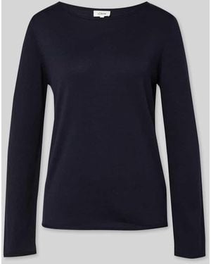 S.oliver Regular Fit Pullover aus Baumwoll-Viskose-Mix - Blau
