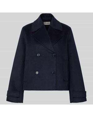 Stefanel Kurzmantel mit Reverskragen und Eingrifftaschen - Blau