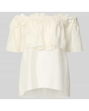 Cph Muse Regular Fit Bluse im Off-Shoulder-Look Modell 'MOLLY' - Weiß