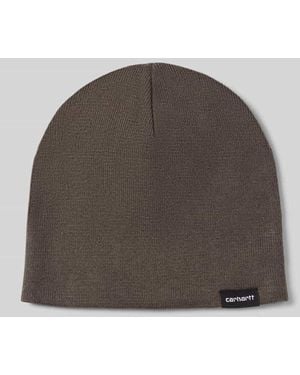 Carhartt Beanie mit Label-Patch Modell 'SCRIPTER' - Braun