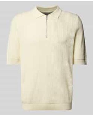 JAKE*S STUDIO MEN Regular Fit Poloshirt Met Kabelpatroon - Naturel