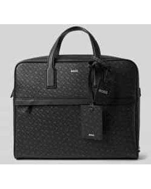 BOSS Laptoptas Van Geregenereerd Leer, Model 'Zair' - Zwart