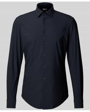 Jake*s Slim Fit Business-Hemd Mit Kentkragen - Blau