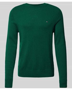 Tommy Hilfiger Wollpullover Mit Logo-Stitching - Grün
