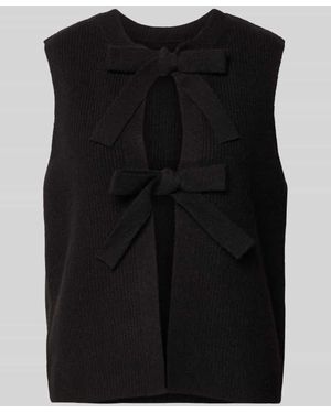 Pieces Regular Fit Strickweste mit Woll-Anteil Modell 'SILLY' - Schwarz