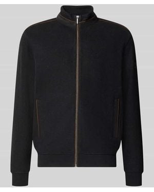 Bugatti Sweatjacke mit Label-Details - Schwarz