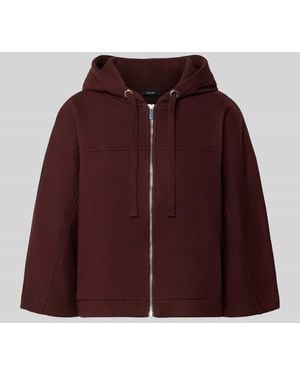 Opus Loose Fit Sweatjacke aus Baumwoll-Mix Modell 'Giela' - Rot