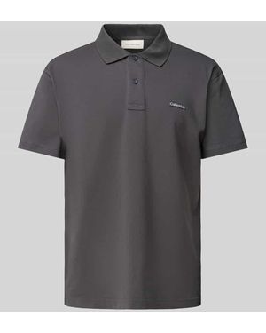 Calvin Klein Poloshirt mit Label-Patch - Grau