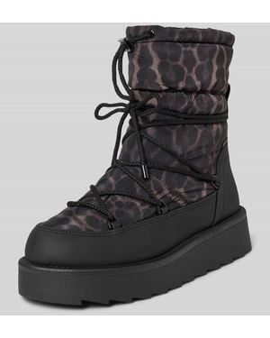 Tamaris Stiefel mit Animal-Muster - Schwarz