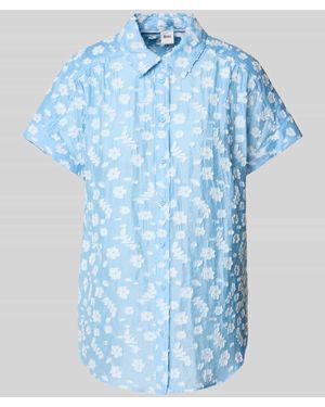 Brax Regular Fit Bluse mit Knopfleiste - Blau