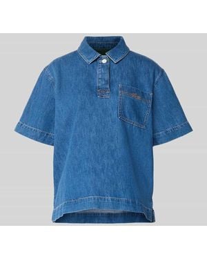 Lacoste Regular Fit Jeansbluse aus reiner Baumwolle - Blau