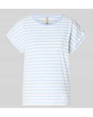 Soya Concept T-Shirt Met Ronde Hals Model 'Rina' - Blauw