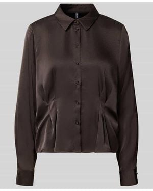 Vero Moda Regular Fit Langarmbluse in Satin-Optik Modell 'MIRO' - Schwarz