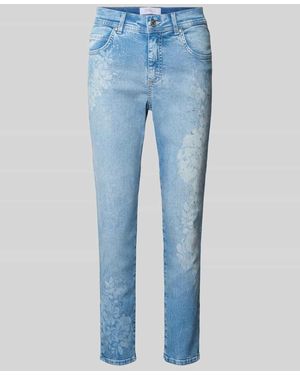 ANGELS Slim Fit Jeans mit Ziersteinbesatz Modell 'Ornella' - Blau
