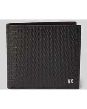 ARMANI EXCHANGE Portemonnee Met Labeldetails, Model 'Bifold Coin' - Zwart