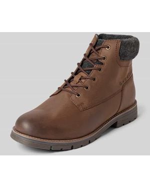 Bugatti Boots aus Leder-Textil-Mix mit Reißverschluss Modell 'Jobar' - Braun
