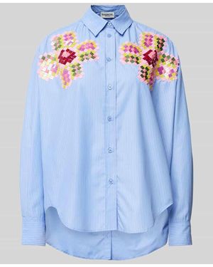 Essentiel Antwerp Regular Fit Hemdbluse Mit Applikationen Modell 'Hapricorn' - Blau