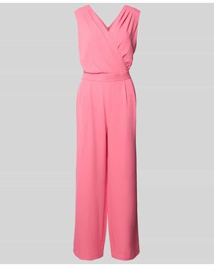 Comma, Jumpsuit in Wickel-Optik - Pink