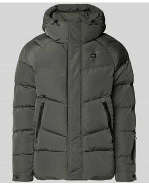 Blauer Usa Steppjacke mit Label-Patch Modell 'CROWN' - Grau