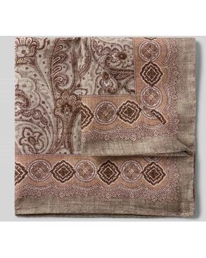 Verugia Einstecktuch mit Seiden-Anteil Modell 'Paisley' - Braun