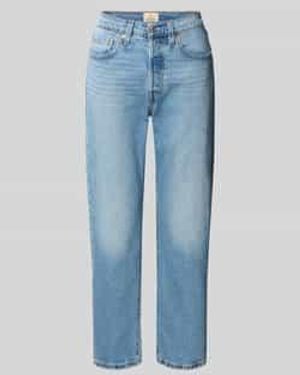 Levi's Straight Fit Jeans Met Steekzakken, Model '501 Crop' - Blauw