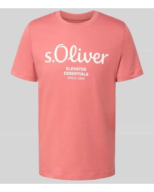 S.oliver Regular Fit T-Shirt aus reiner Baumwolle - Pink
