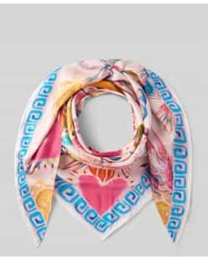 Codello Zijden Sjaal Met All-Over Bloemenmotief - Wit